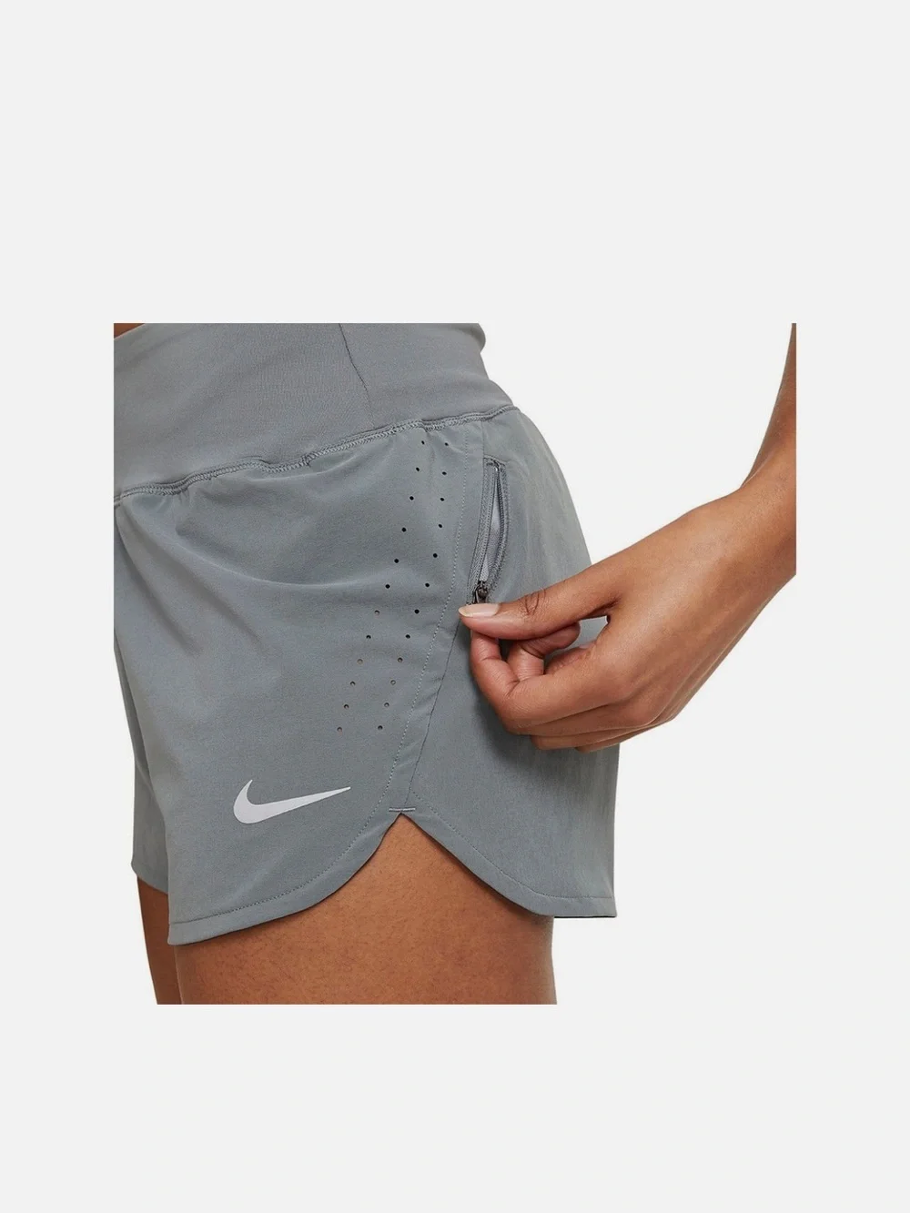 Nike Women's Dri-Fit Eclipse Gray Running Shorts Size M Lined Pockets NWT